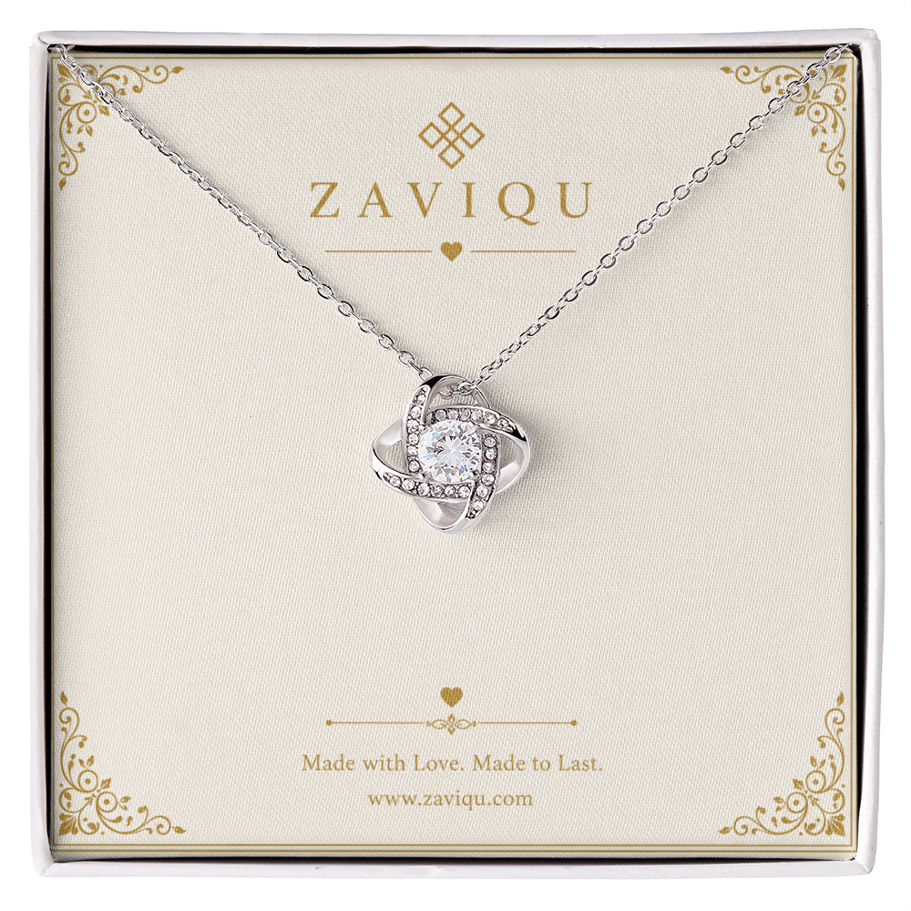 Love Knot Necklace with Personalized Message Card