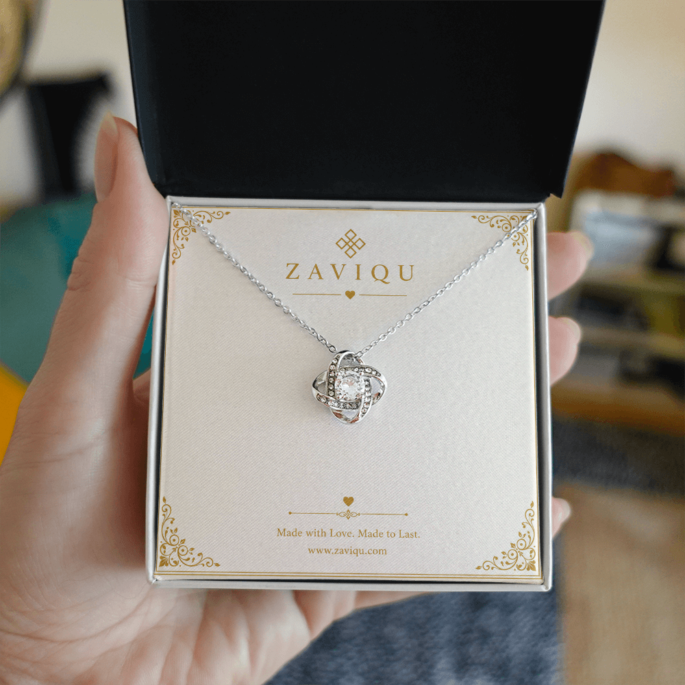 Love Knot Necklace with Personalized Message Card