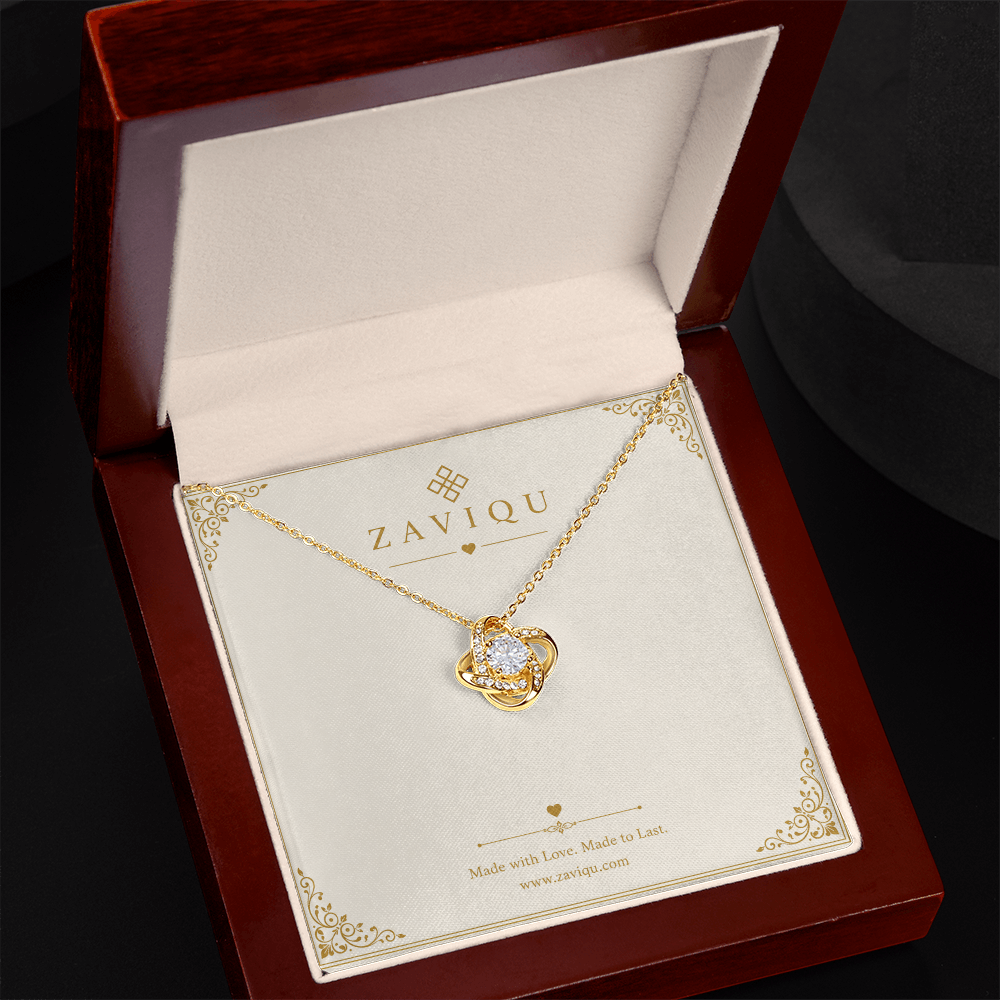 Love Knot Necklace with Personalized Message Card
