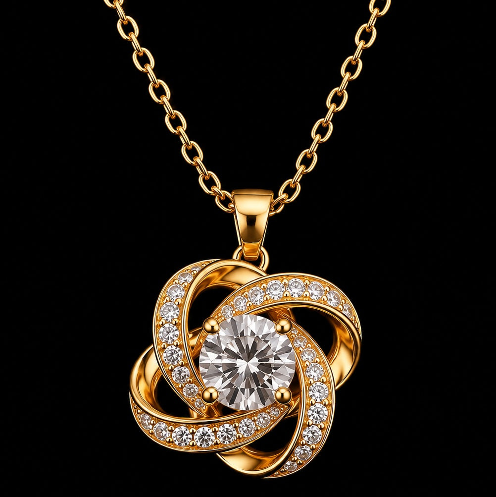 Zaviqu Love Knot Necklace in gold